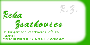 reka zsatkovics business card